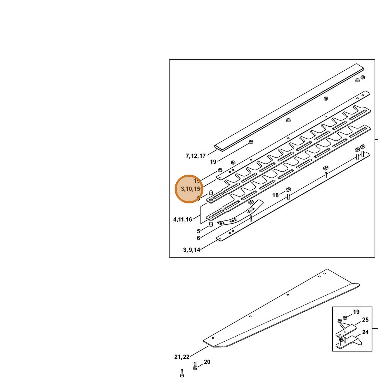STIHL part 4226-704-3503 — IPL diagram snippet (6x zoom, amber highlight)