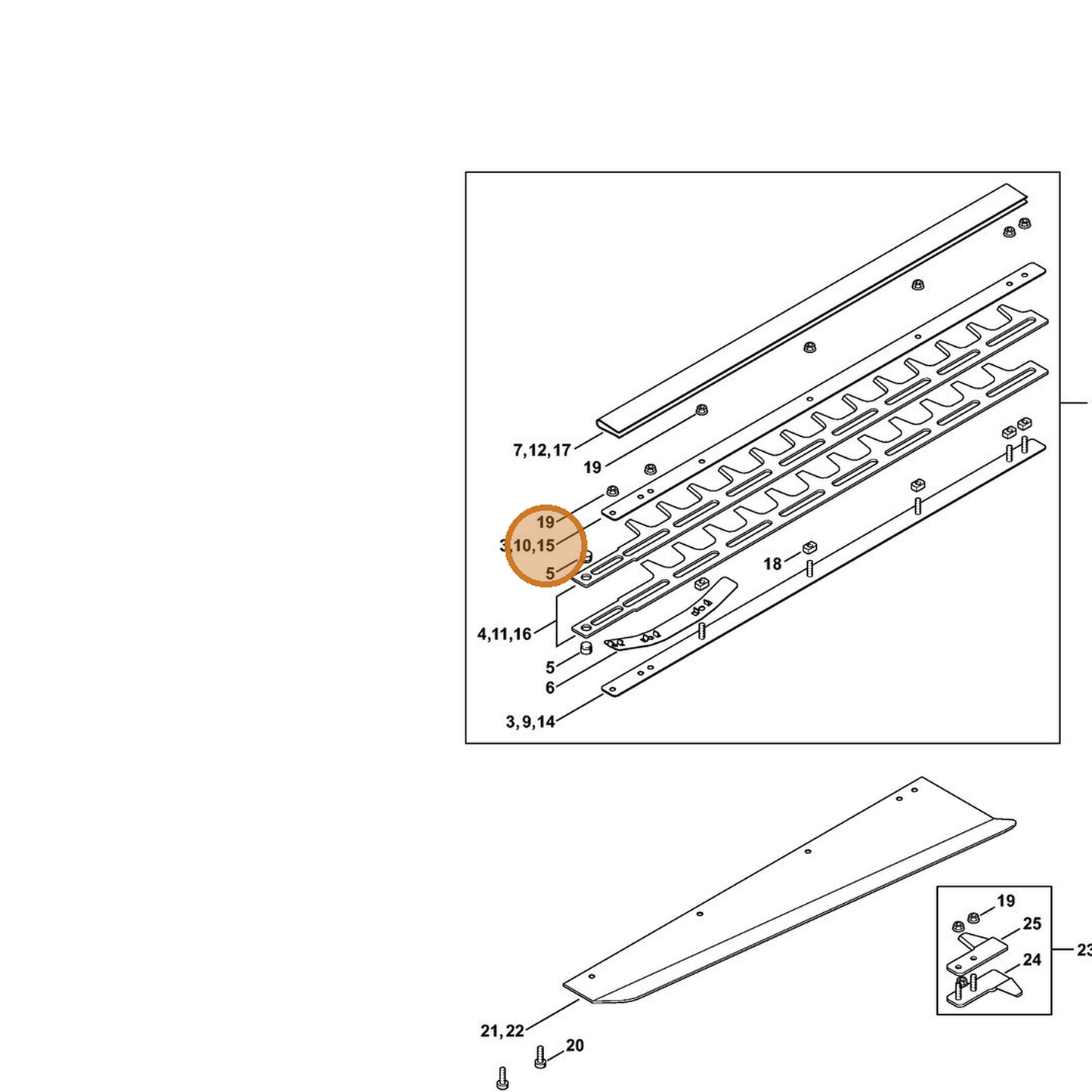 STIHL part 4226-704-3504 — IPL diagram snippet (6x zoom, amber highlight)