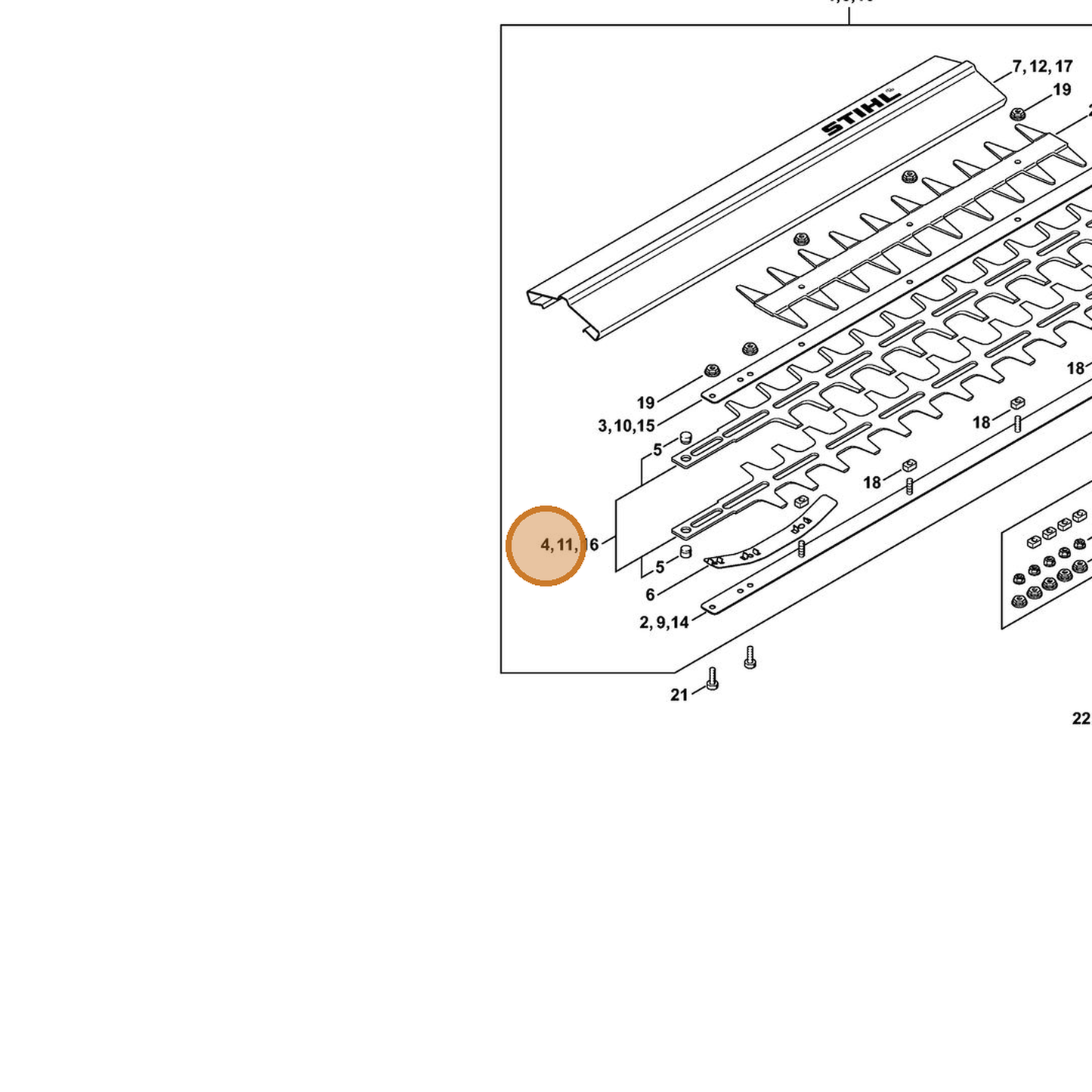 STIHL part 4226-710-6050 — IPL diagram snippet (6x zoom, amber highlight)