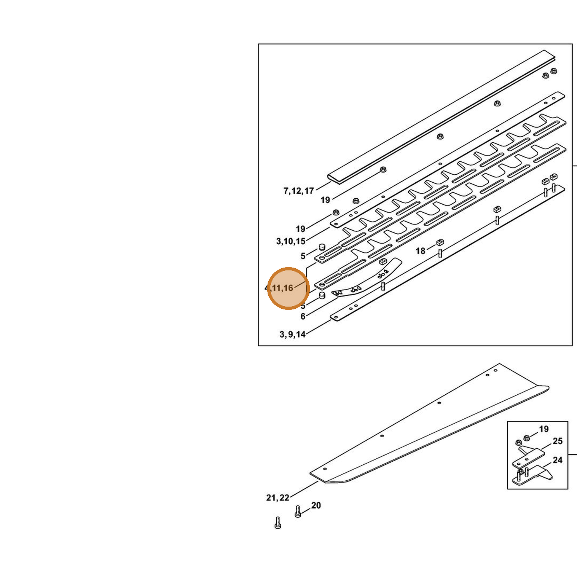 STIHL part 4226-710-6054 — IPL diagram snippet (6x zoom, amber highlight)