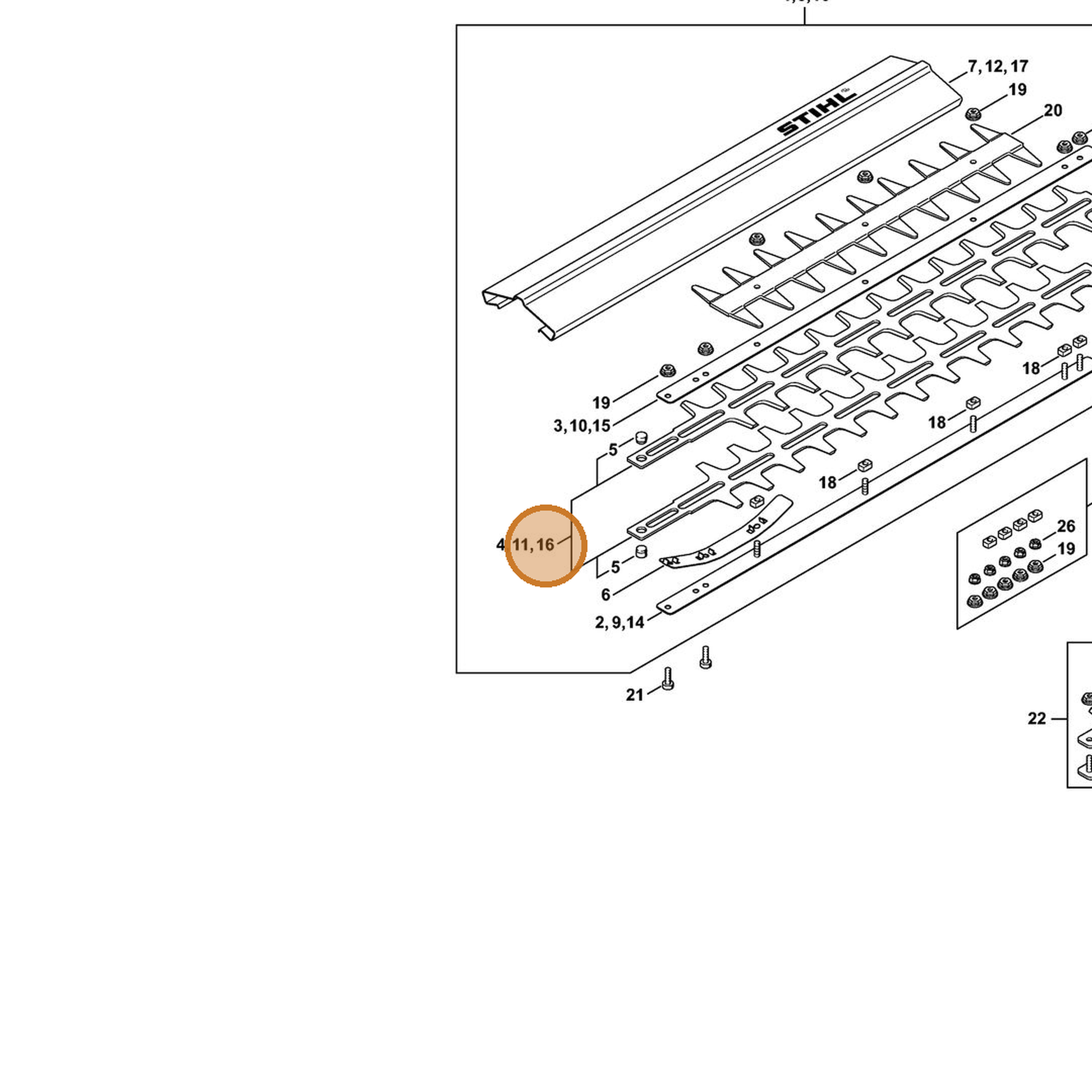STIHL part 4226-710-6061 — IPL diagram snippet (6x zoom, amber highlight)