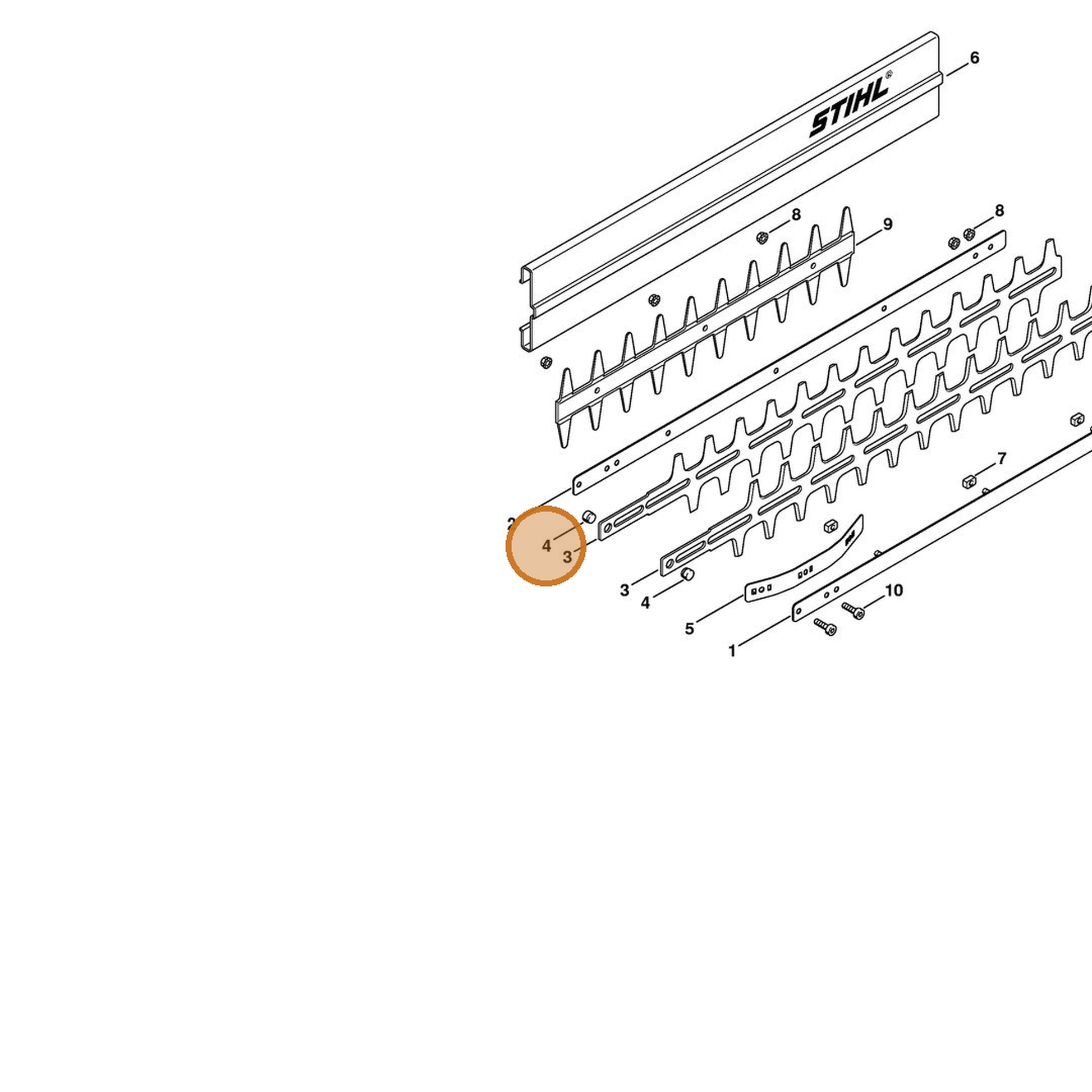 STIHL part 4226-713-6600 — IPL diagram snippet (6x zoom, amber highlight)