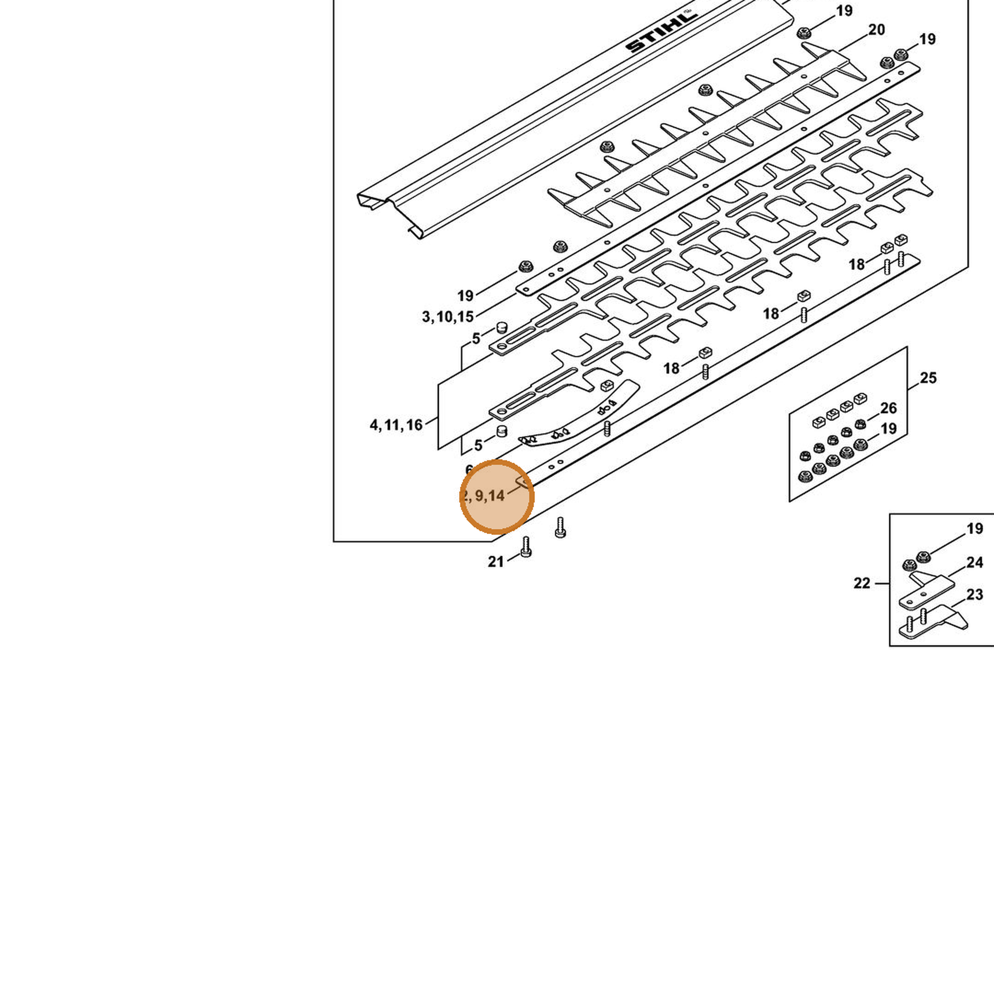 STIHL part 4226-740-6502 — IPL diagram snippet (6x zoom, amber highlight)
