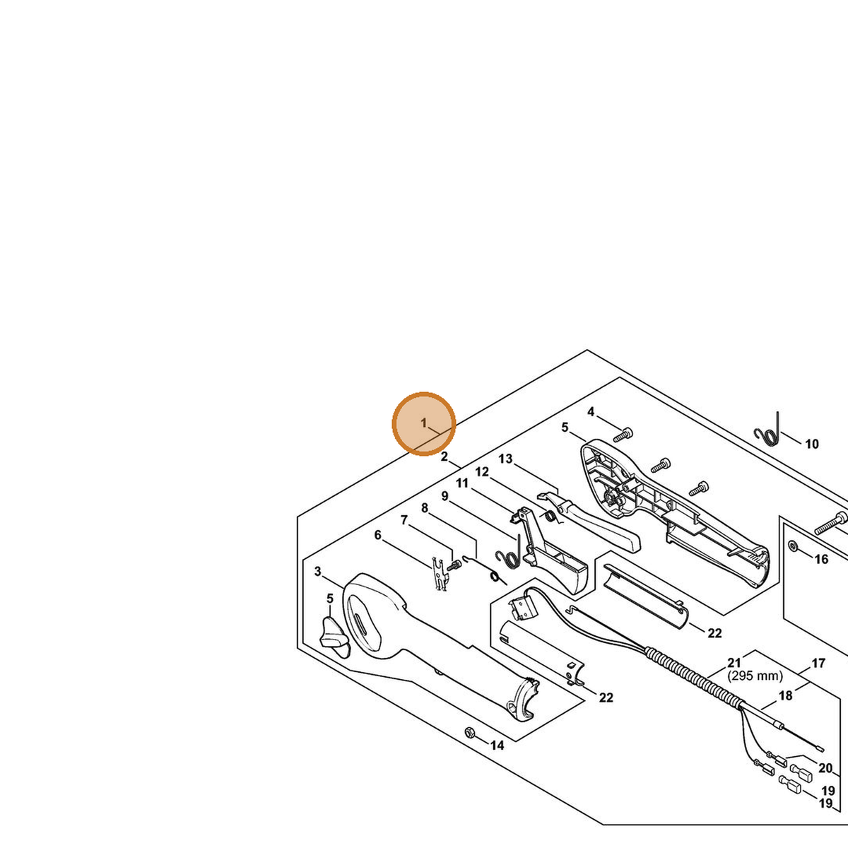 STIHL part 4226-790-1303 — IPL diagram snippet (6x zoom, amber highlight)
