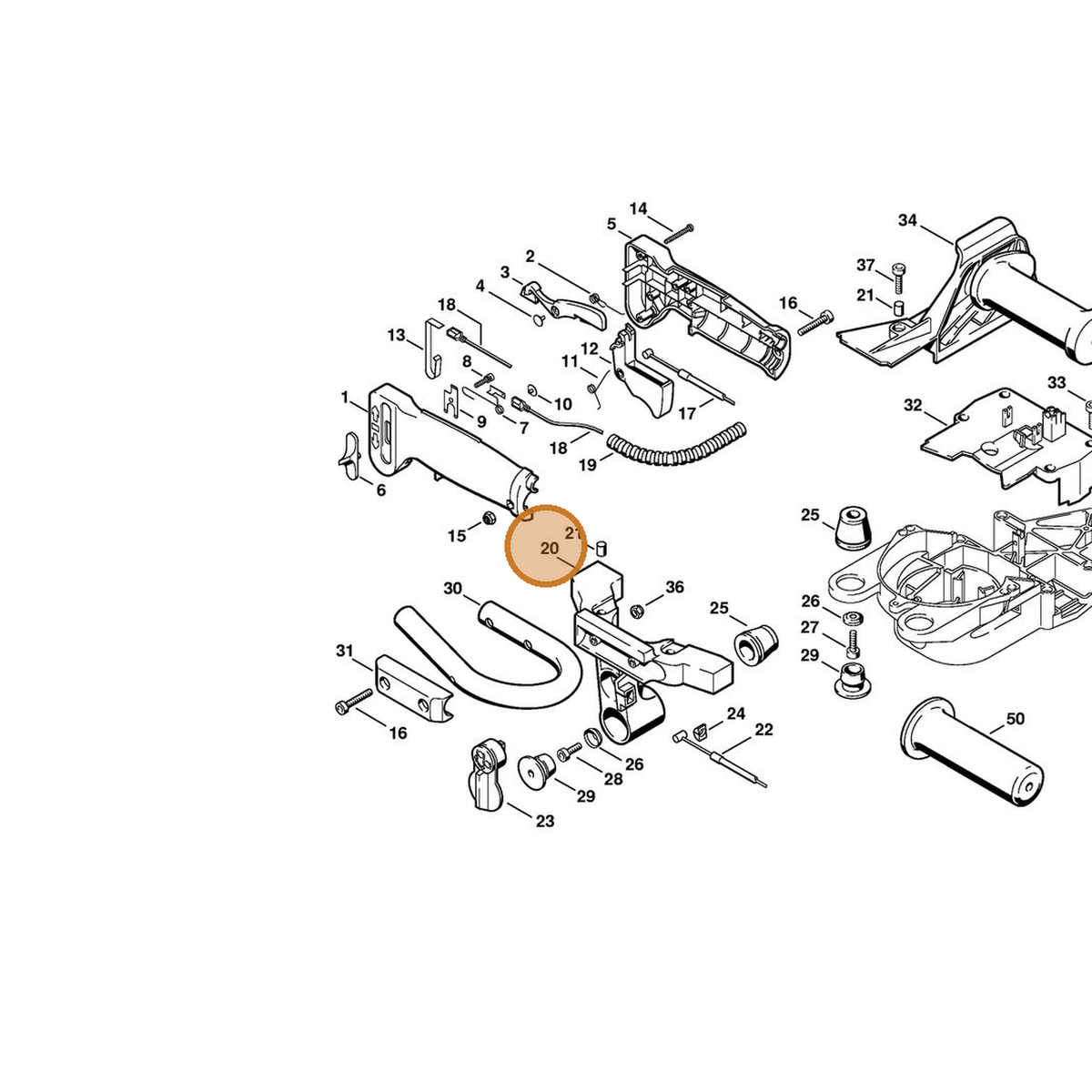STIHL part 4226-790-3301 — IPL diagram snippet (6x zoom, amber highlight)