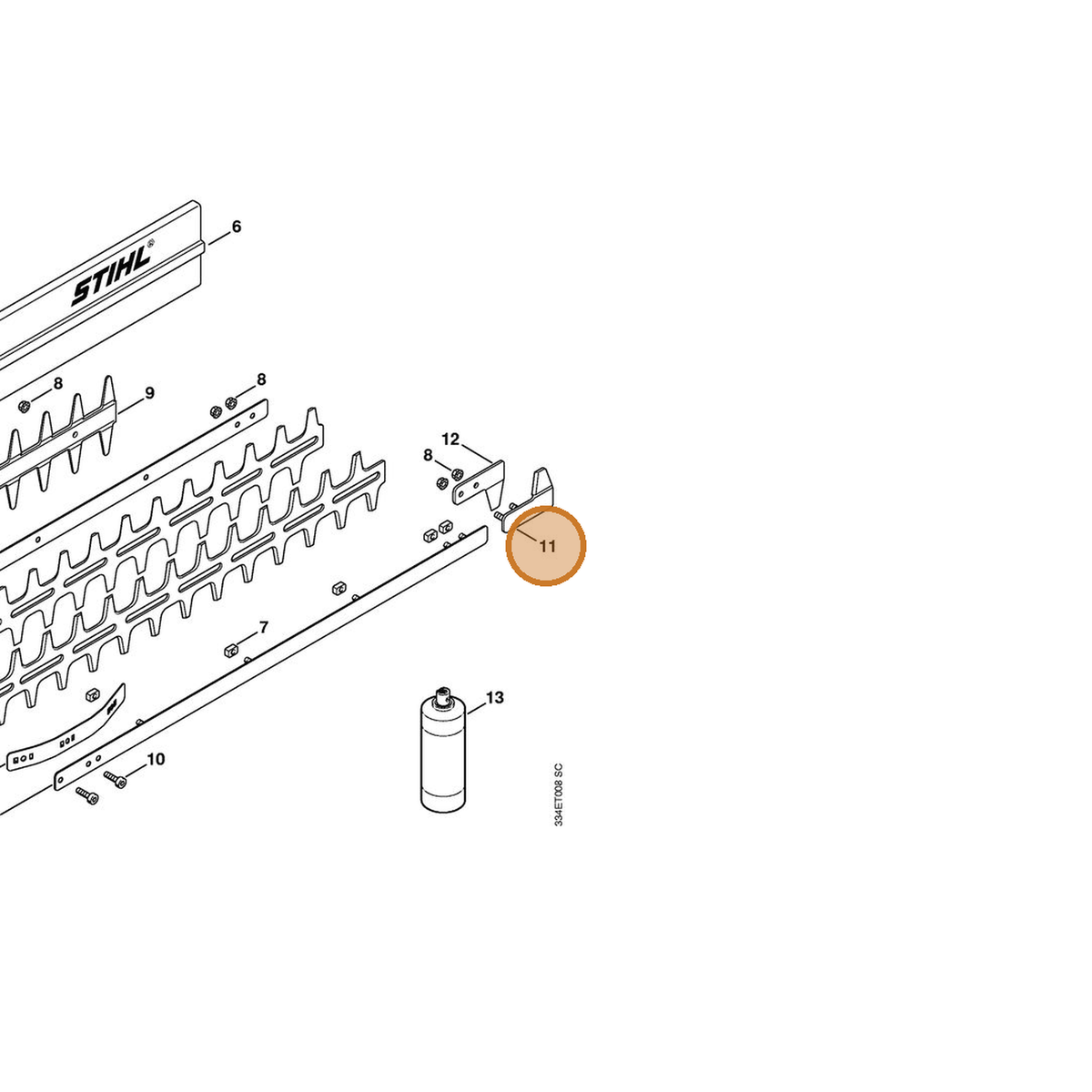 STIHL part 4226-790-9800 — IPL diagram snippet (6x zoom, amber highlight)