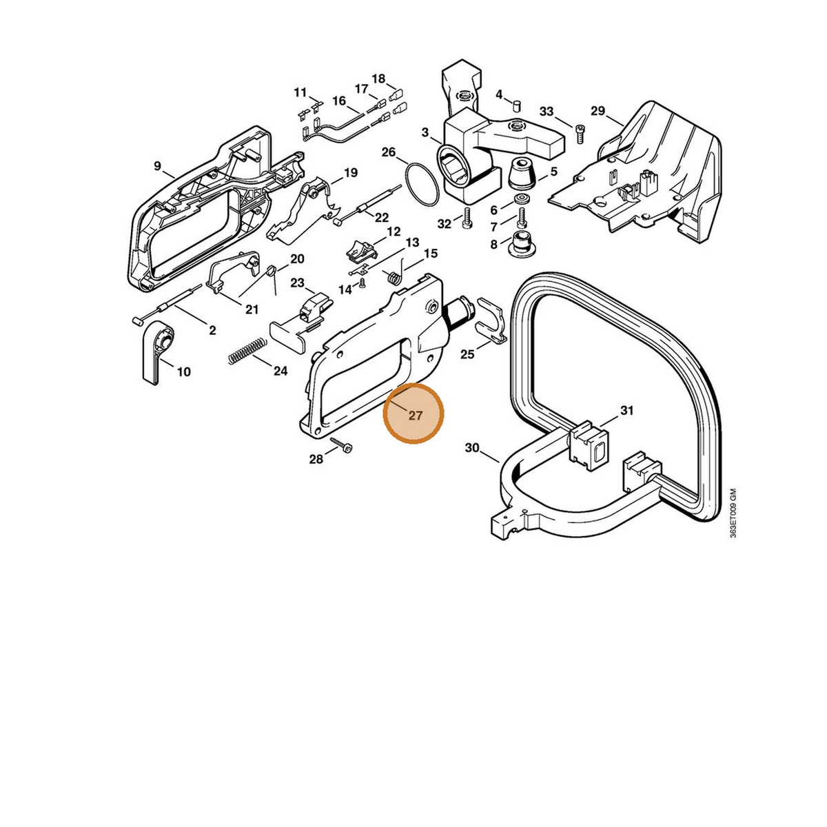 STIHL part 4226-791-0602 — IPL diagram snippet (6x zoom, amber highlight)