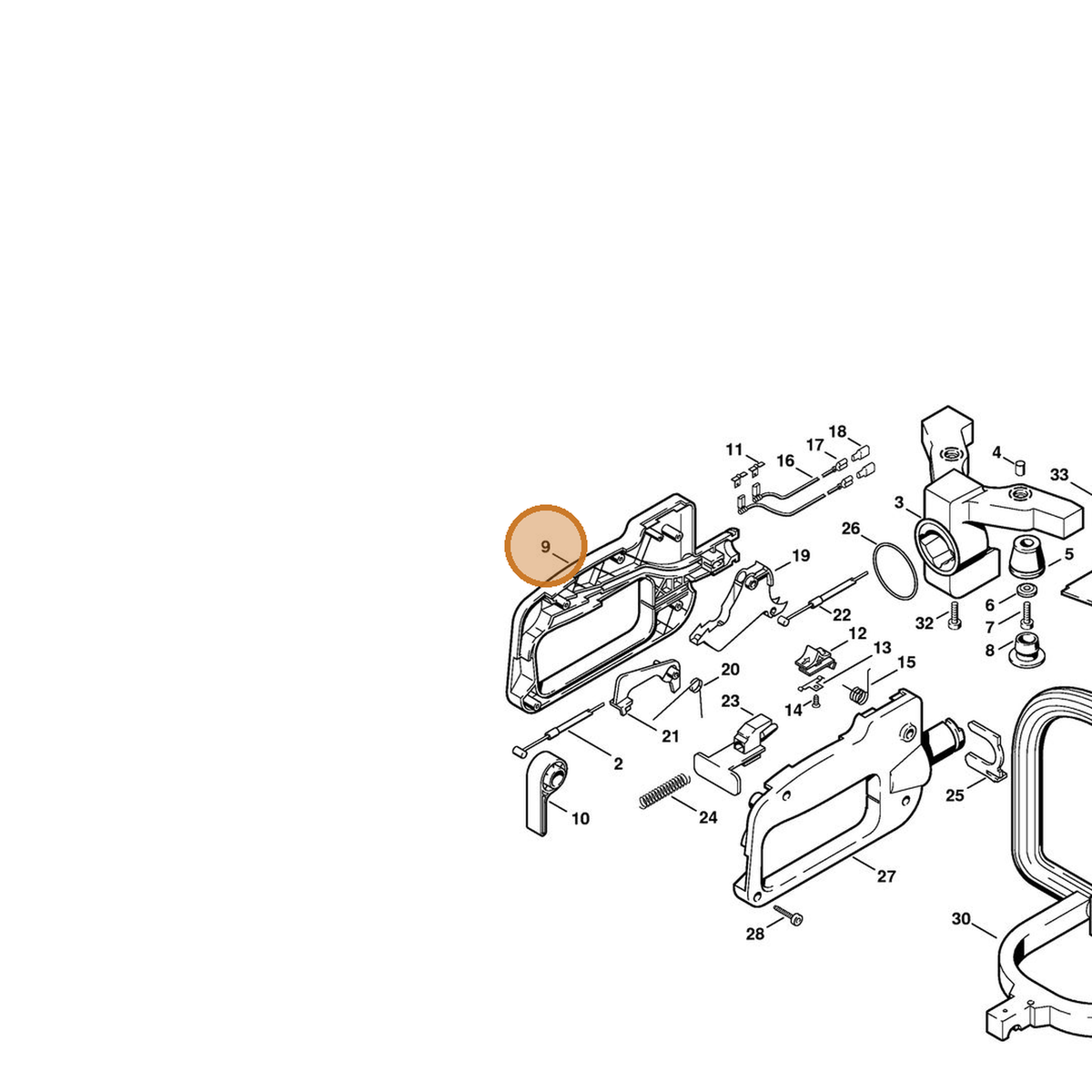 STIHL part 4226-791-0606 — IPL diagram snippet (6x zoom, amber highlight)