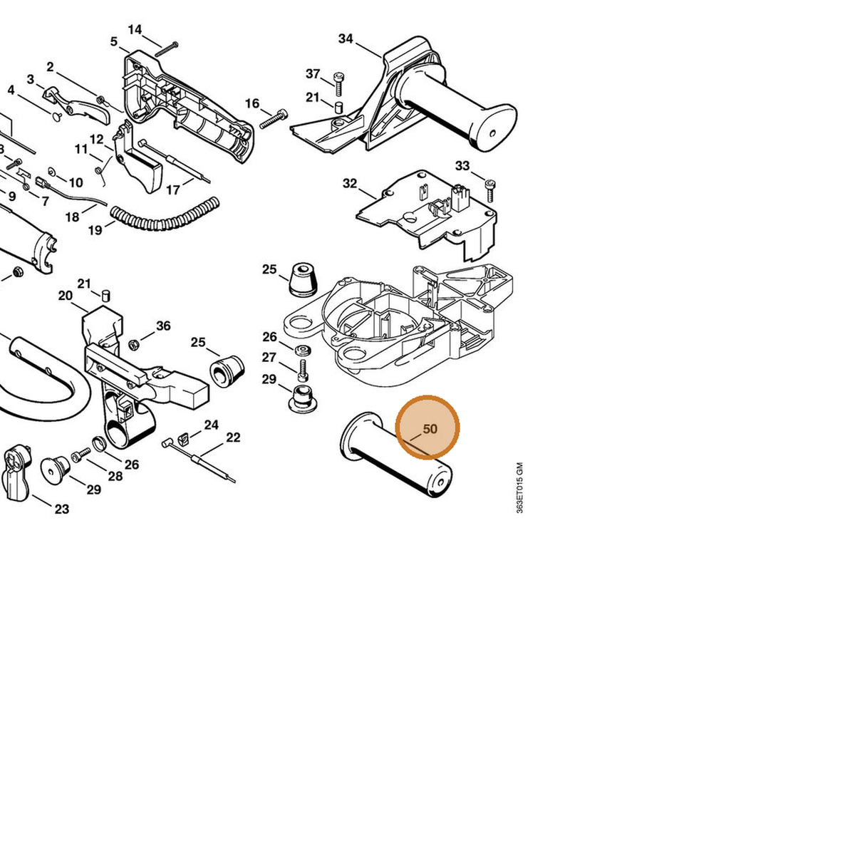 STIHL part 4226-791-2000 — IPL diagram snippet (6x zoom, amber highlight)