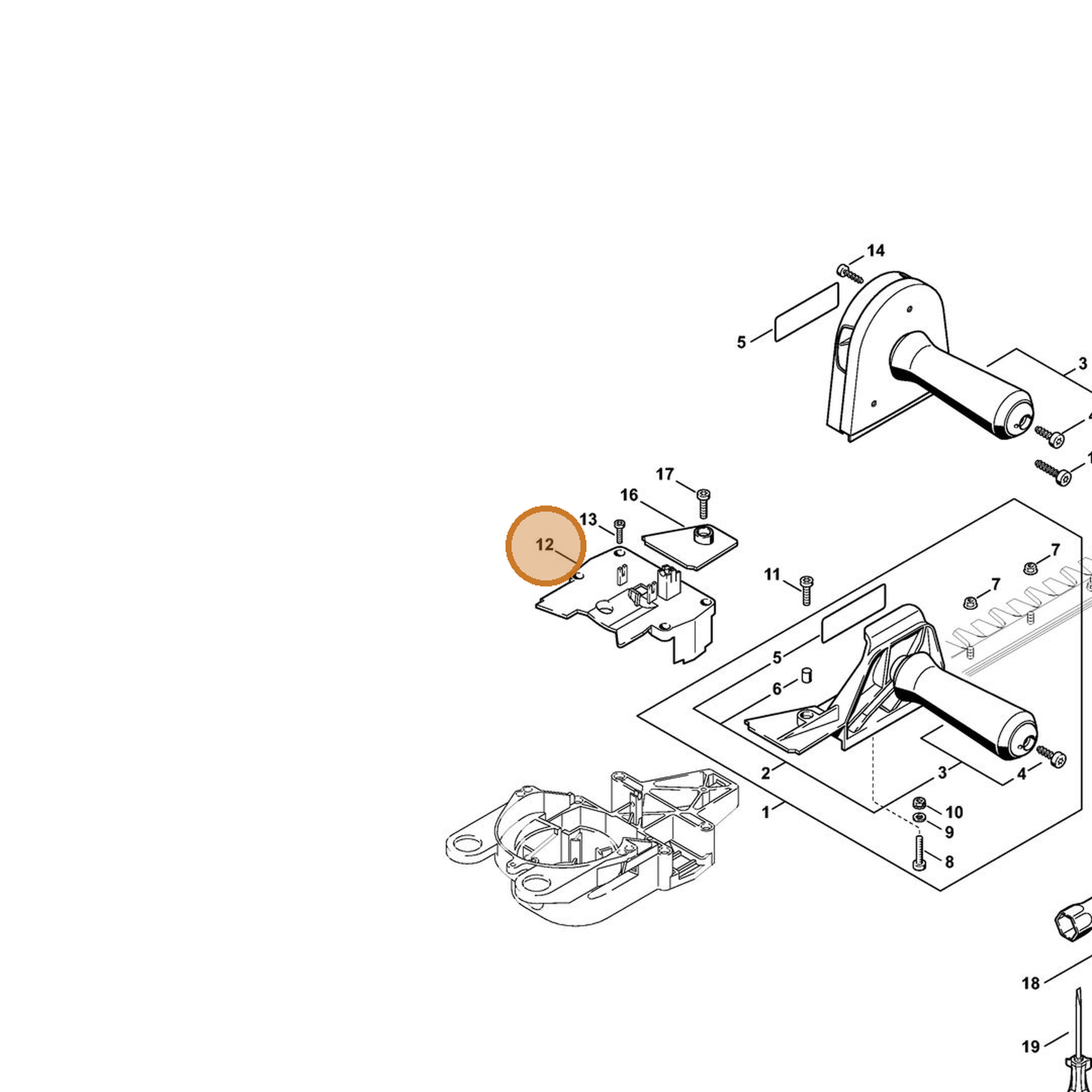 STIHL part 4226-792-2701 — IPL diagram snippet (6x zoom, amber highlight)
