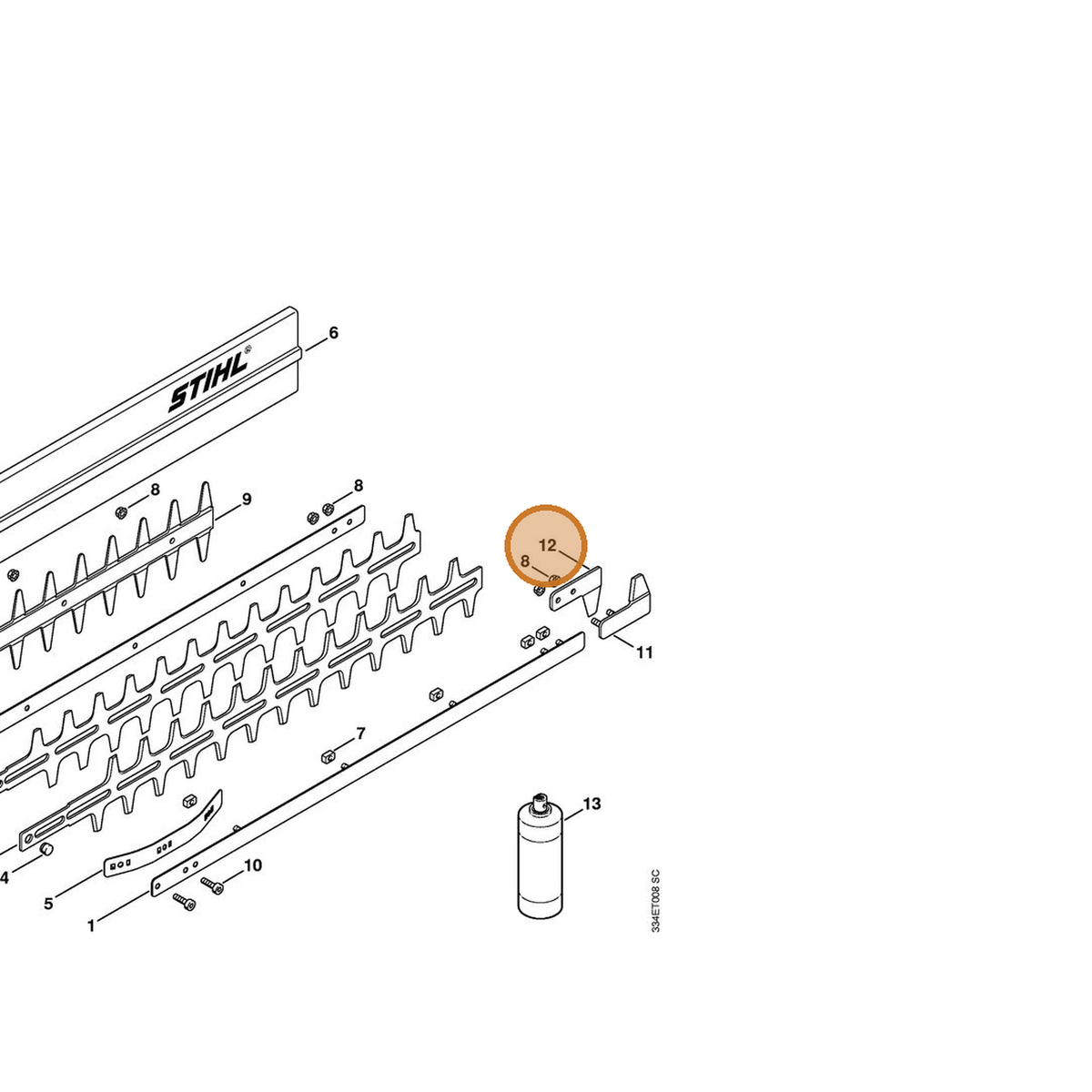 STIHL part 4226-792-9001 — IPL diagram snippet (6x zoom, amber highlight)