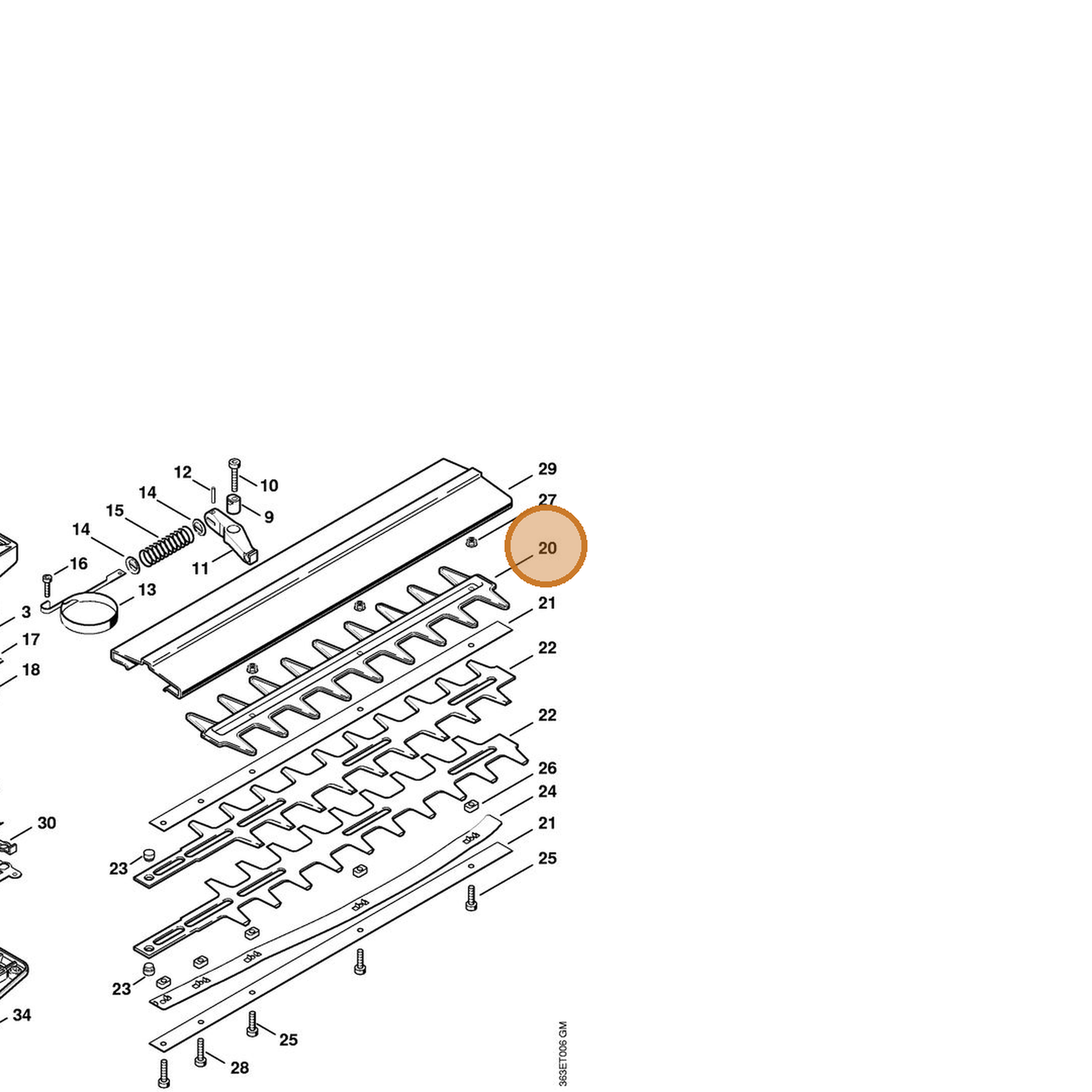 STIHL part 4226-792-9101 — IPL diagram snippet (6x zoom, amber highlight)