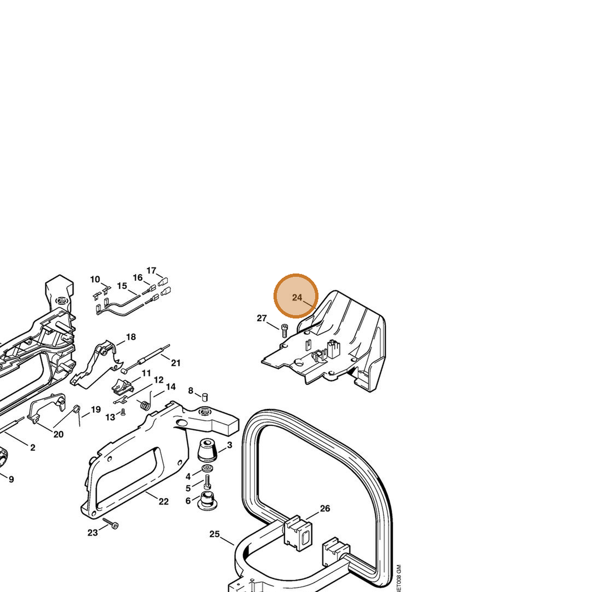 STIHL part 4226-792-9102 — IPL diagram snippet (6x zoom, amber highlight)