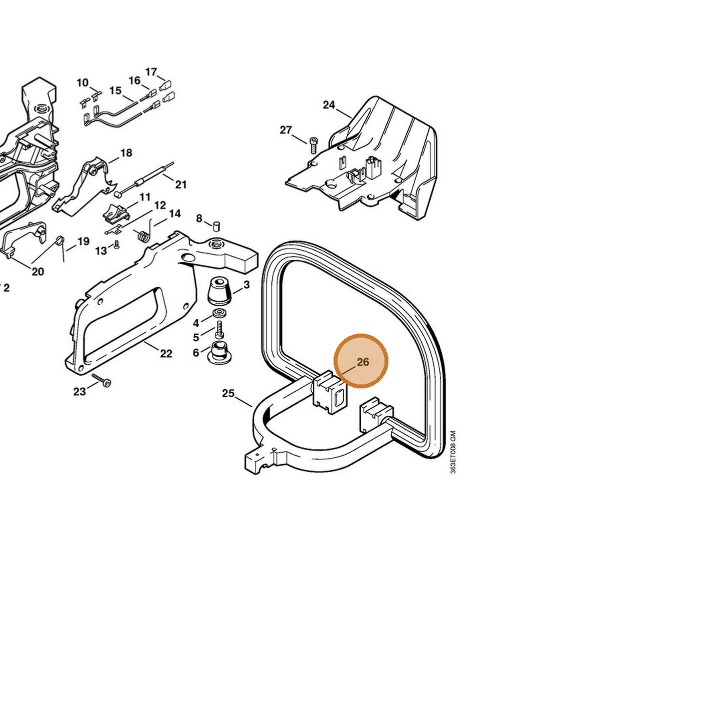 STIHL part 4226-792-9300 — IPL diagram snippet (6x zoom, amber highlight)