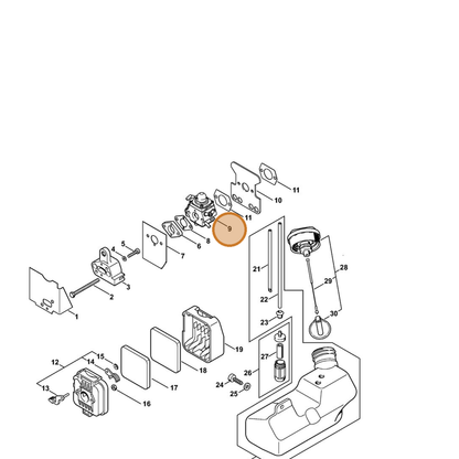 STIHL part 4227-120-0604 — IPL diagram snippet (6x zoom, amber highlight)