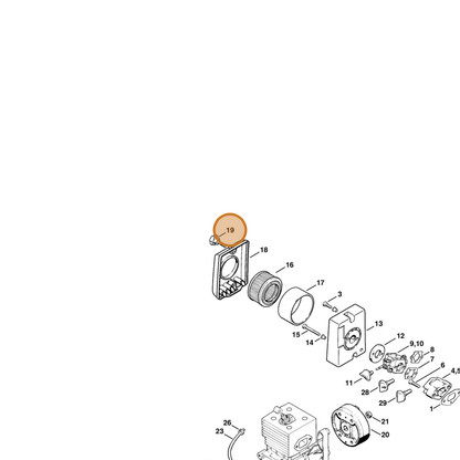 STIHL part 4227-700-2300 — IPL diagram snippet (6x zoom, amber highlight)