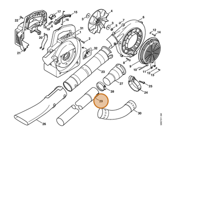 STIHL part 4227-708-3405 — IPL diagram snippet (6x zoom, amber highlight)