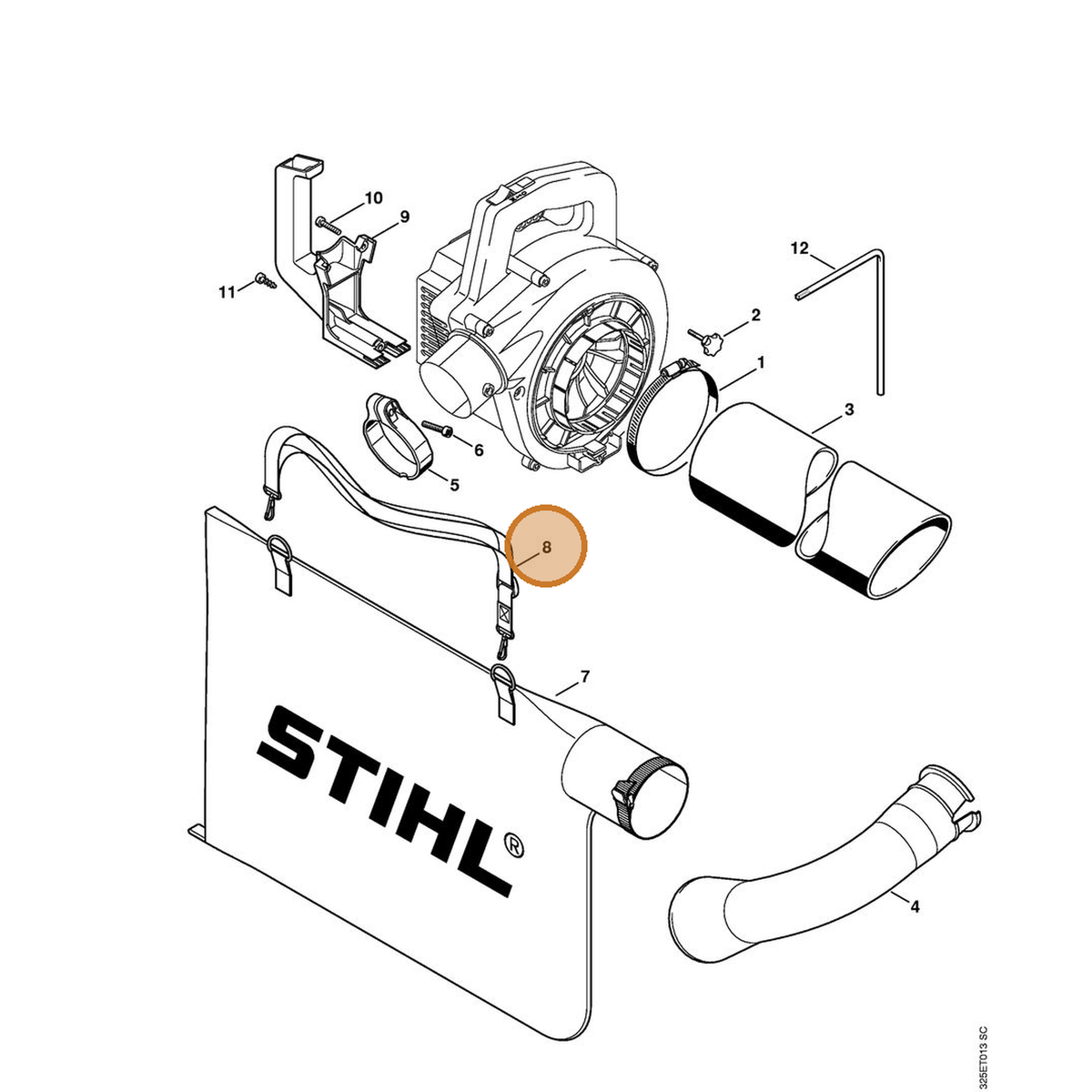 STIHL part 4227-710-9003 — IPL diagram snippet (6x zoom, amber highlight)
