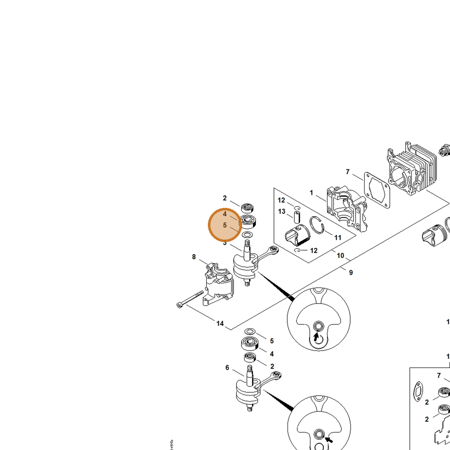 STIHL part 4228-030-0402 — IPL diagram snippet (6x zoom, amber highlight)