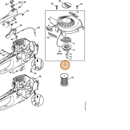 STIHL part 4228-080-2104 — IPL diagram snippet (6x zoom, amber highlight)