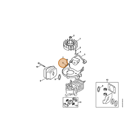 STIHL part 4228-084-1102 — IPL diagram snippet (6x zoom, amber highlight)
