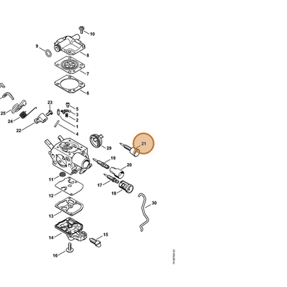 STIHL part 4228-122-6801 — IPL diagram snippet (6x zoom, amber highlight)