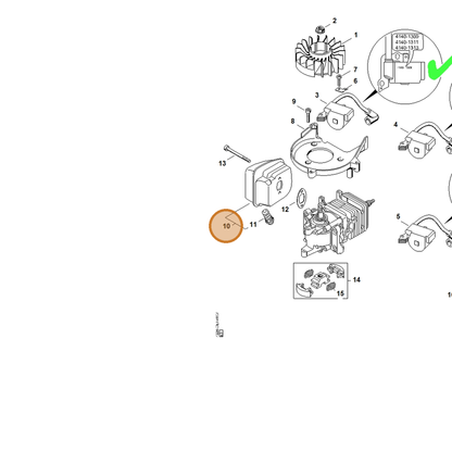 STIHL part 4228-140-0601 — IPL diagram snippet (6x zoom, amber highlight)