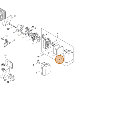 STIHL part 4228-141-0502 — IPL diagram snippet (6x zoom, amber highlight)