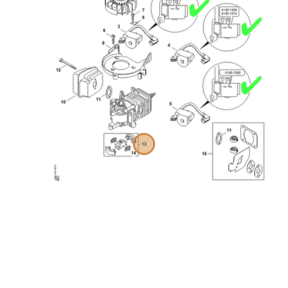STIHL part 4228-160-2000 — IPL diagram snippet (6x zoom, amber highlight)