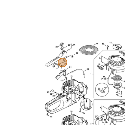 STIHL part 4228-182-0800 — IPL diagram snippet (6x zoom, amber highlight)