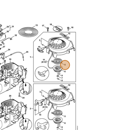 STIHL part 4228-190-0600 — IPL diagram snippet (6x zoom, amber highlight)