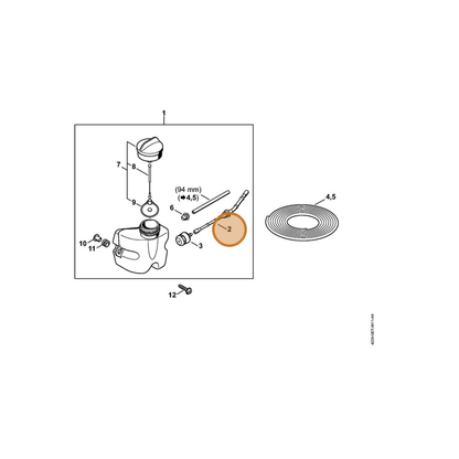 STIHL part 4228-358-0800 — IPL diagram snippet (6x zoom, amber highlight)