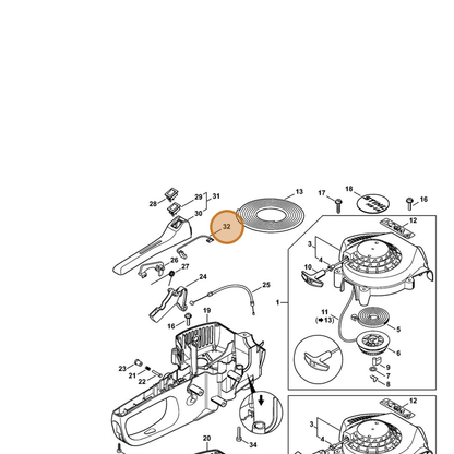 STIHL part 4228-440-1100 — IPL diagram snippet (6x zoom, amber highlight)