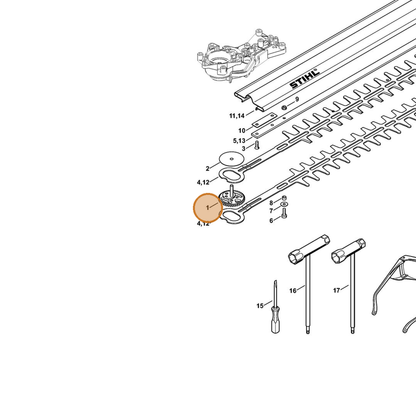 STIHL part 4228-640-7505 — IPL diagram snippet (6x zoom, amber highlight)