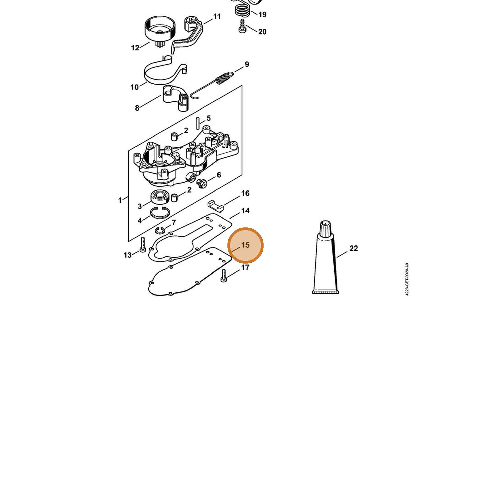 STIHL part 4228-641-0400 — IPL diagram snippet (6x zoom, amber highlight)