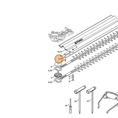 STIHL part 4228-641-4600 — IPL diagram snippet (6x zoom, amber highlight)