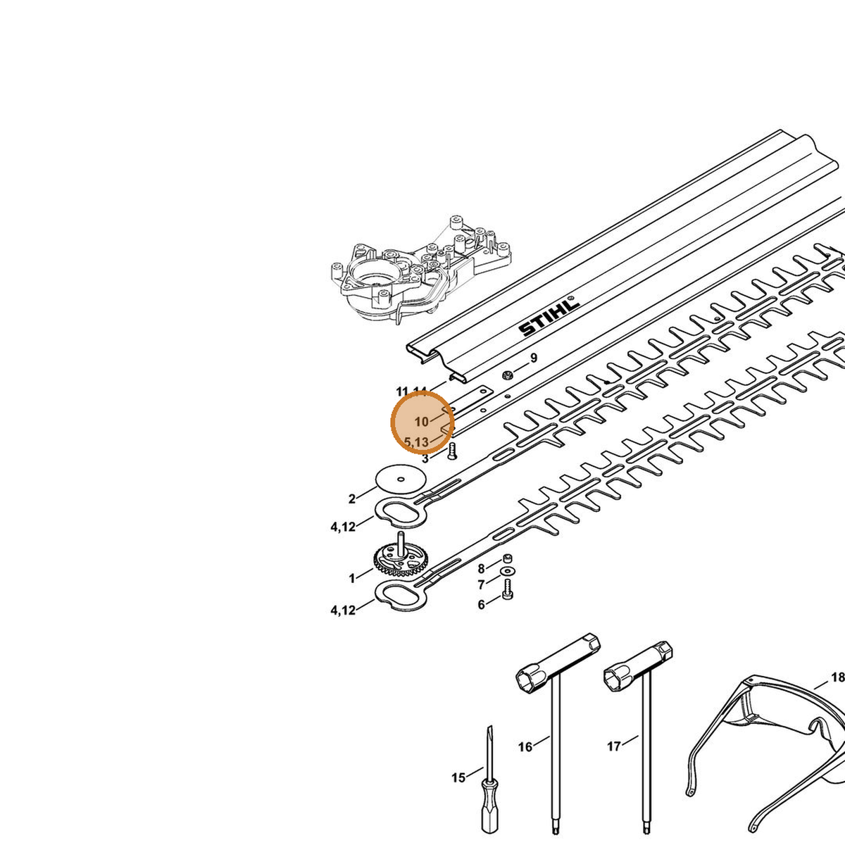 STIHL part 4228-641-4700 — IPL diagram snippet (6x zoom, amber highlight)