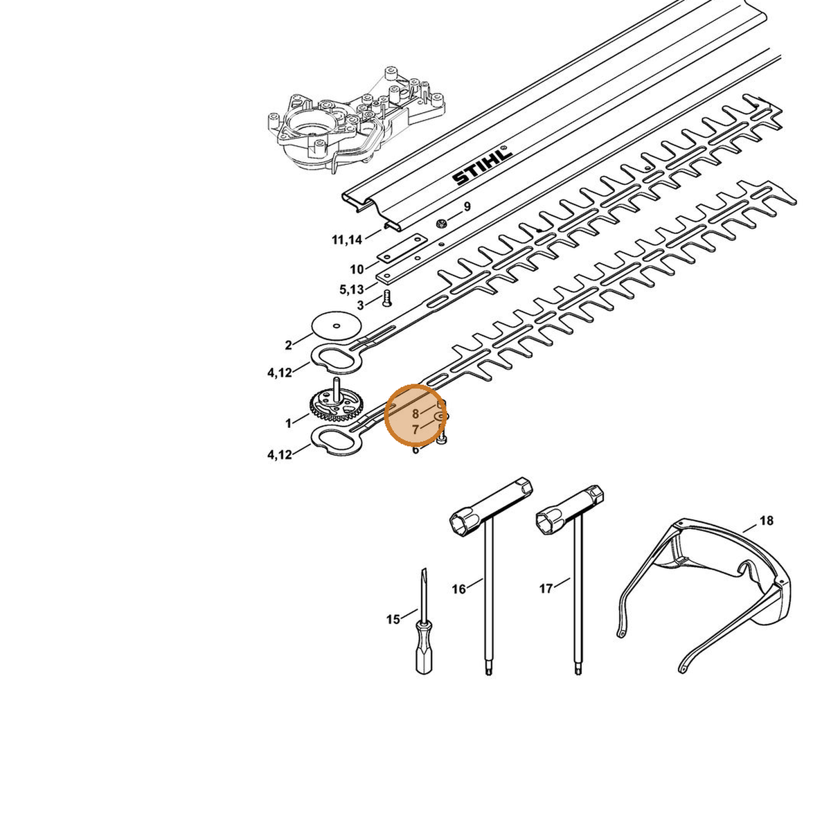 STIHL part 4228-641-4900 — IPL diagram snippet (6x zoom, amber highlight)