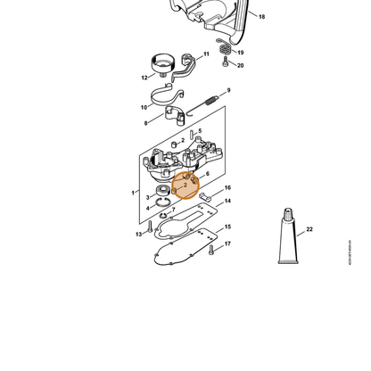 STIHL part 4228-642-9700 — IPL diagram snippet (6x zoom, amber highlight)