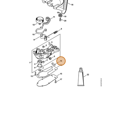 STIHL part 4228-649-0301 — IPL diagram snippet (6x zoom, amber highlight)