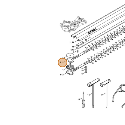 STIHL part 4228-710-6051 — IPL diagram snippet (6x zoom, amber highlight)