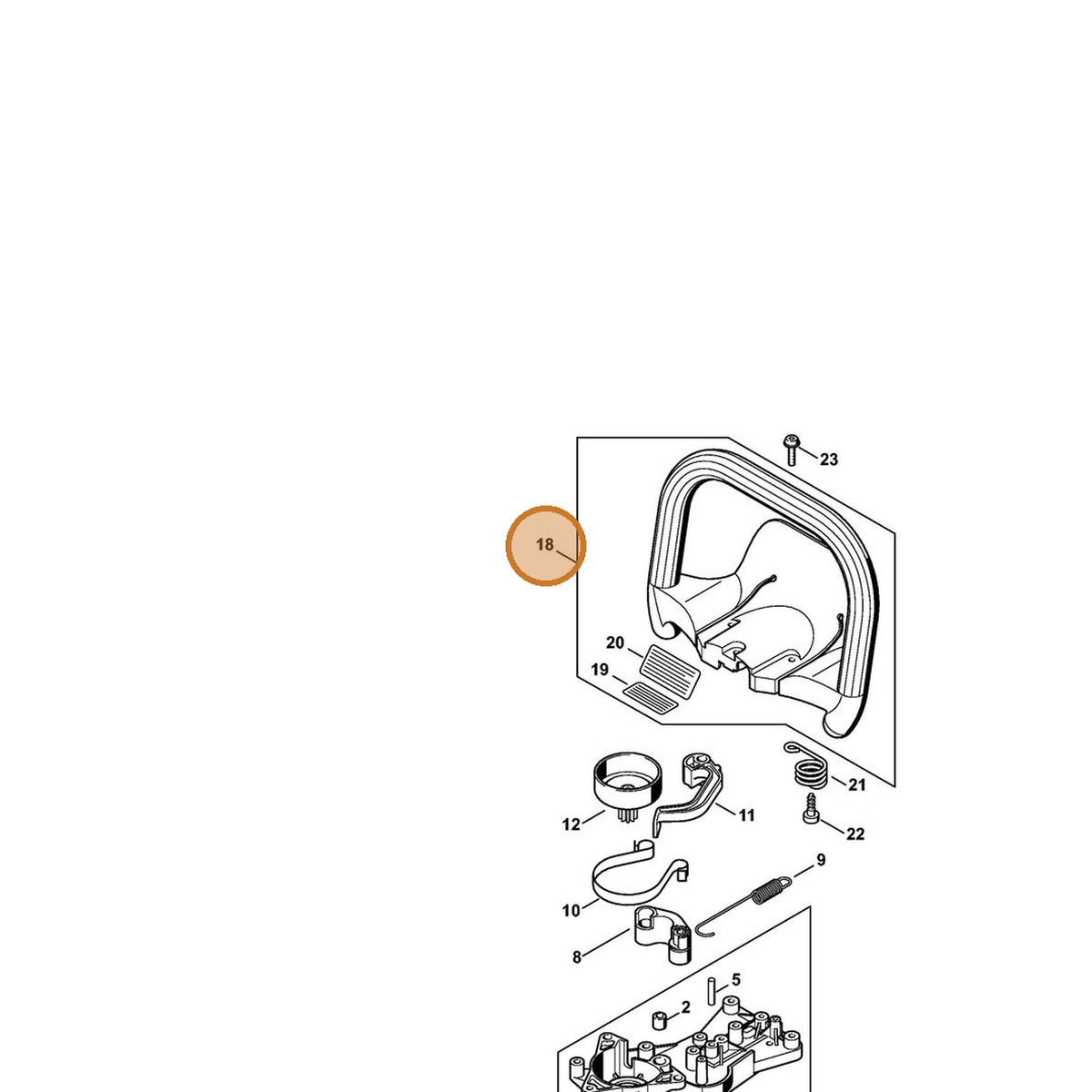 STIHL part 4228-790-0103 — IPL diagram snippet (6x zoom, amber highlight)