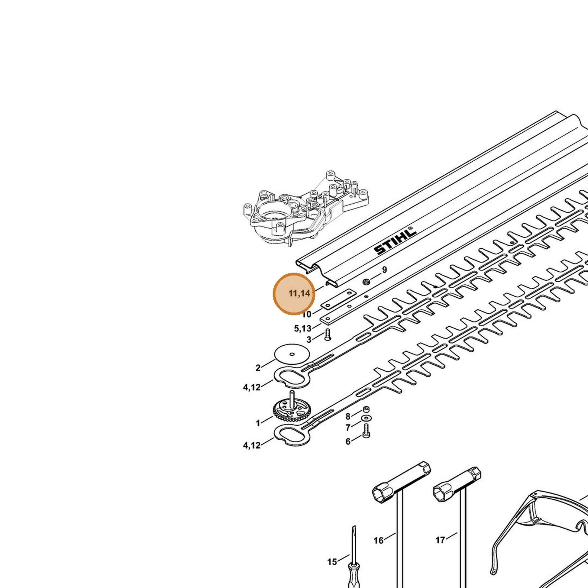 STIHL part 4228-790-9200 — IPL diagram snippet (6x zoom, amber highlight)