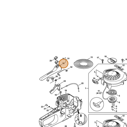 STIHL part 4228-791-0603 — IPL diagram snippet (6x zoom, amber highlight)
