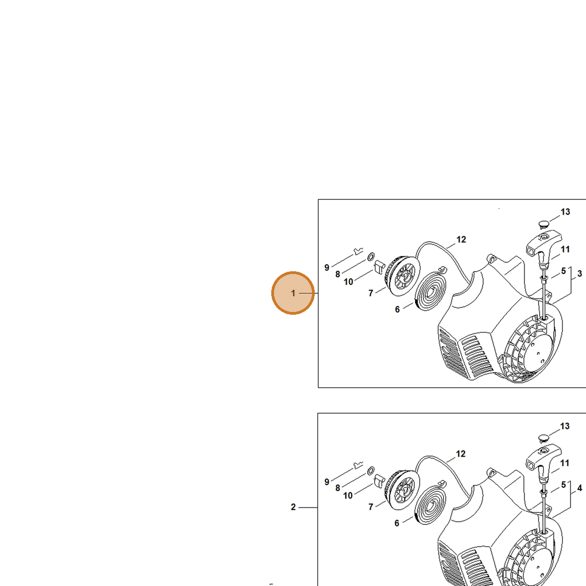 STIHL part 4229-080-2103 — IPL diagram snippet (6x zoom, amber highlight)