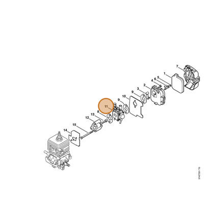 STIHL part 4229-120-0607 — IPL diagram snippet (6x zoom, amber highlight)