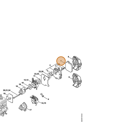 STIHL part 4229-120-1800 — IPL diagram snippet (6x zoom, amber highlight)