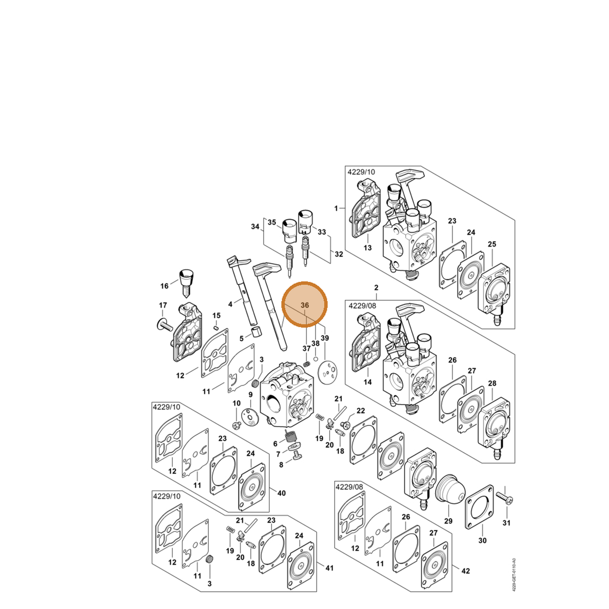 STIHL part 4229-120-7200 — IPL diagram snippet (6x zoom, amber highlight)