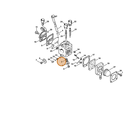 STIHL part 4229-122-3000 — IPL diagram snippet (6x zoom, amber highlight)