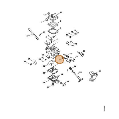 STIHL part 4229-122-6701 — IPL diagram snippet (6x zoom, amber highlight)